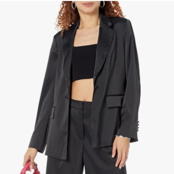 The Drop Women's Zeke Silky Stretch Black Blazer, Statement Blazer, Small NWT - Picture 1 of 9